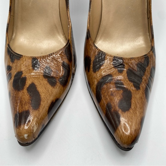 Stuart Weitzman Patent Leather Animal Print Platform Pump Stiletto Heel Size 7 M - Picture 2 of 12